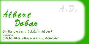 albert dobar business card